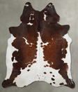 Chocolate and White X-Large Brazilian Cowhide Rug 7'4"H x 6'3"W #A53710 by Hudson Hides