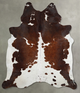Chocolate and White X-Large Brazilian Cowhide Rug 7'4"H x 6'3"W #A53710 by Hudson Hides