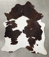 Chocolate and White X-Large Brazilian Cowhide Rug 7'4"H x 5'11"W #A53719 by Hudson Hides