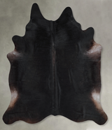 Solid Black XX-Large Brazilian Cowhide Rug 7'6"H x 6'10"W #A53748 by Hudson Hides
