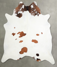 Brown and White Regular XX-Large Brazilian Cowhide Rug 7'6"H x 6'11"W #A53768 by Hudson Hides