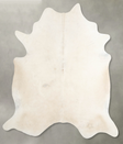 Ivory with Beige X-Large Brazilian Cowhide Rug 7'3"H x 6'6"W #A53778 by Hudson Hides