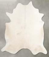 Ivory with Beige X-Large Brazilian Cowhide Rug 7'3"H x 6'6"W #A53778 by Hudson Hides