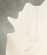 Ivory with Beige X-Large Brazilian Cowhide Rug 7'3"H x 6'6"W #A53778 by Hudson Hides