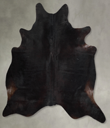 Solid Black XX-Large Brazilian Cowhide Rug 7'4"H x 7'4"W #A53786 by Hudson Hides