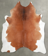 Brown and White Regular X-Large Brazilian Cowhide Rug 7'2"H x 6'7"W #A53787 by Hudson Hides