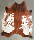 Brown and White X-Large Brazilian Cowhide Rug 6'10"H x 6'1"W #A53789 by Hudson Hides