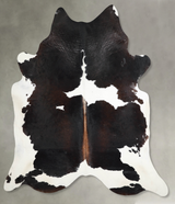Chocolate and White XX-Large Brazilian Cowhide Rug 7'9"H x 7'2"W #A53791 by Hudson Hides