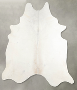 Ivory with Beige X-Large Brazilian Cowhide Rug 7'3"H x 6'5"W #A53803 by Hudson Hides