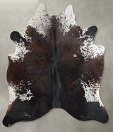 Salt and Pepper Brown XX-Large Brazilian Cowhide Rug 7'9"H x 6'8"W #A53810 by Hudson Hides