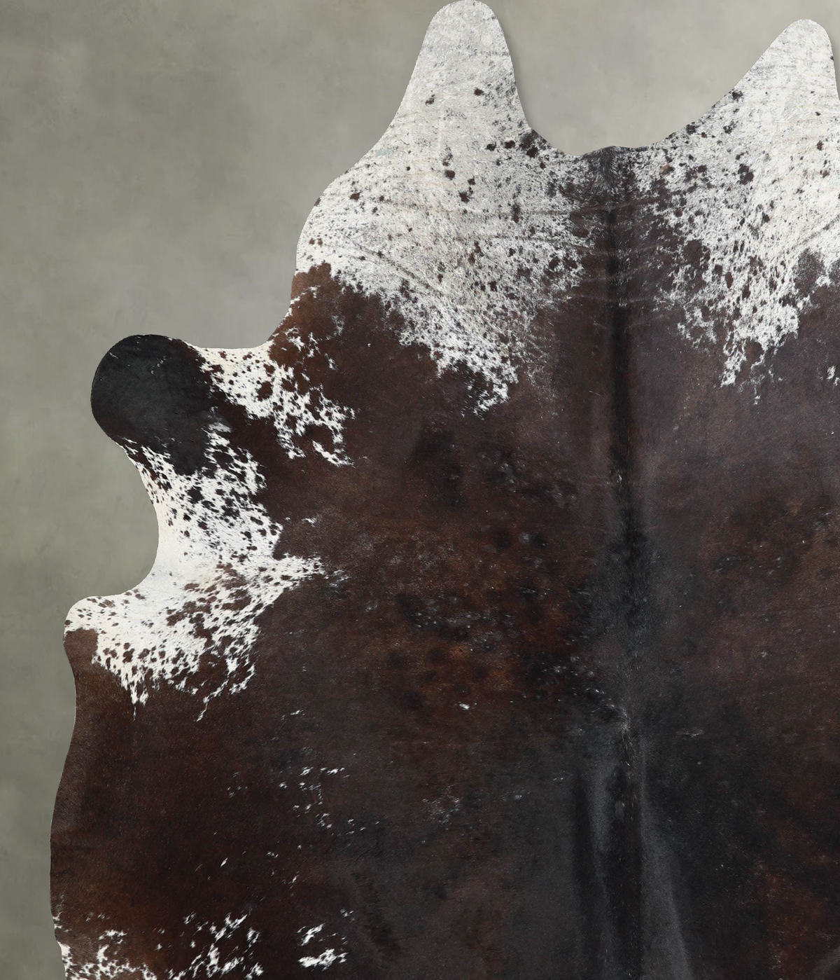 Salt and Pepper Brown XX-Large Brazilian Cowhide Rug 7'9"H x 6'8"W #A53810 by Hudson Hides