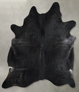 Solid Black XX-Large Brazilian Cowhide Rug 8'2"H x 7'1"W #A53812 by Hudson Hides