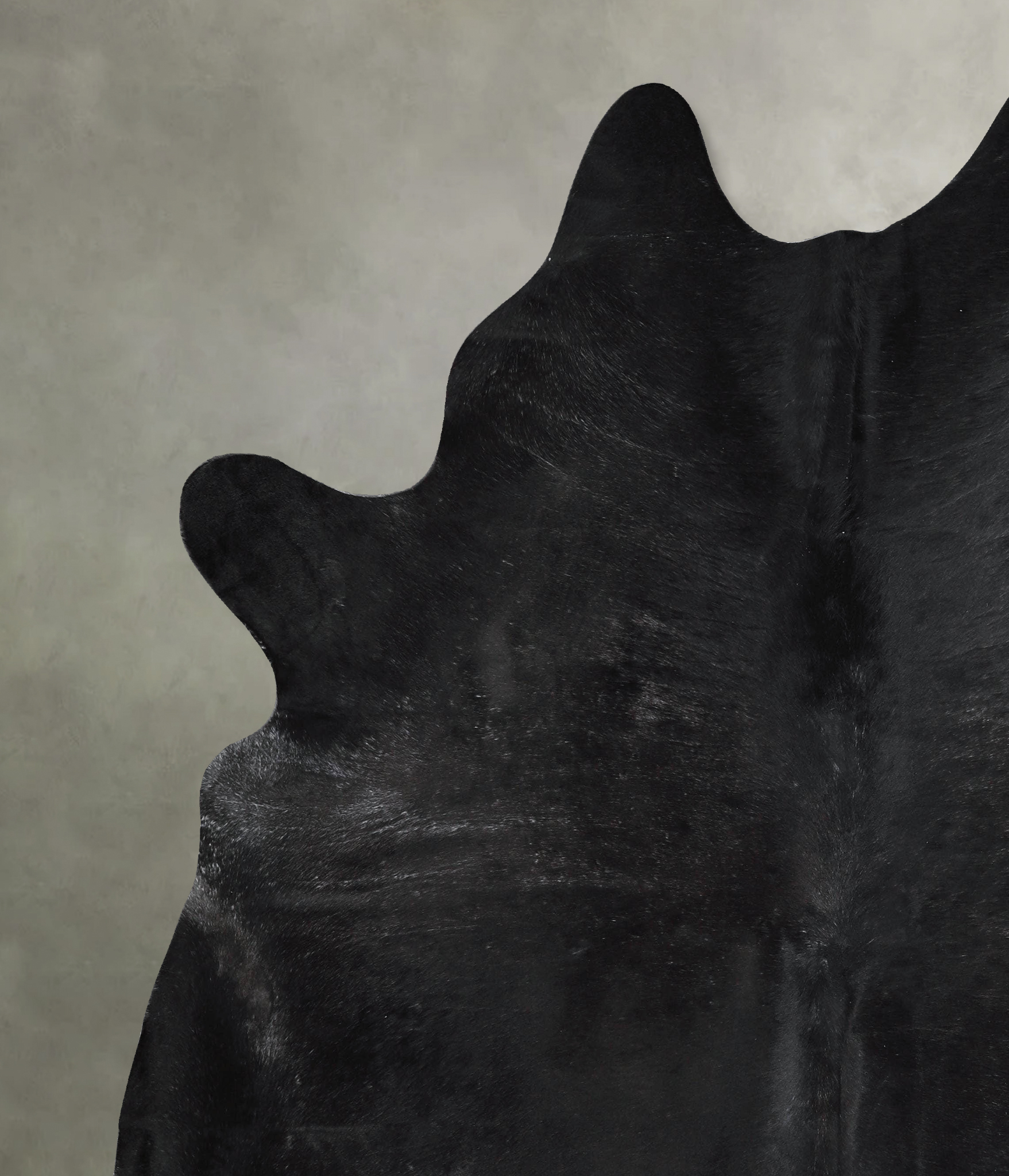 Solid Black Cowhide Rug #A53812