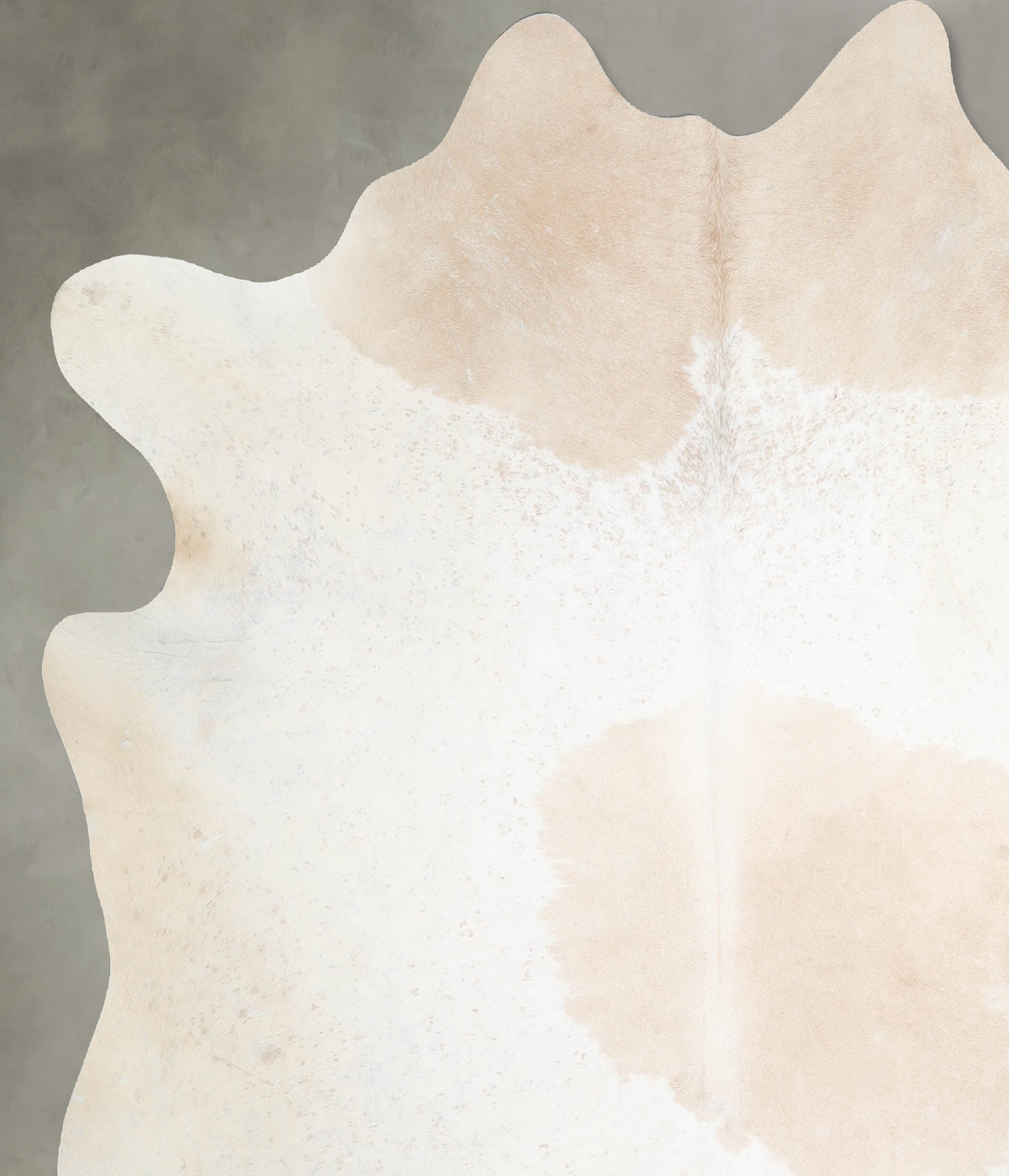 Ivory with Beige X-Large Brazilian Cowhide Rug 7'1"H x 6'7"W #A53813 by Hudson Hides