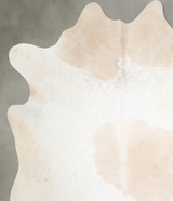 Ivory with Beige X-Large Brazilian Cowhide Rug 7'1"H x 6'7"W #A53813 by Hudson Hides