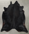 Solid Black X-Large Brazilian Cowhide Rug 7'1"H x 7'0"W #A53816 by Hudson Hides