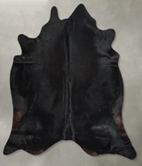 Solid Black X-Large Brazilian Cowhide Rug 7'1"H x 7'0"W #A53816 by Hudson Hides