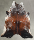 Salt and Pepper Brown XX-Large Brazilian Cowhide Rug 7'7"H x 7'2"W #A53817 by Hudson Hides