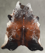 Salt and Pepper Brown XX-Large Brazilian Cowhide Rug 7'7"H x 7'2"W #A53817 by Hudson Hides