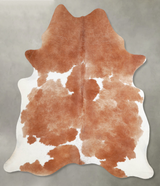 Brown and White X-Large Brazilian Cowhide Rug 7'4"H x 6'2"W #A53819 by Hudson Hides