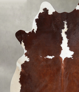 Brown and White XX-Large Brazilian Cowhide Rug 7'9"H x 7'1"W #A53823 by Hudson Hides