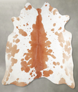 Beige and White X-Large Brazilian Cowhide Rug 7'1"H x 6'11"W #A53824 by Hudson Hides