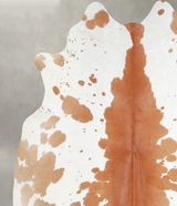 Beige and White X-Large Brazilian Cowhide Rug 7'1"H x 6'11"W #A53824 by Hudson Hides