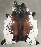 Salt and Pepper Brown XX-Large Brazilian Cowhide Rug 7'5"H x 6'10"W #A53828 by Hudson Hides