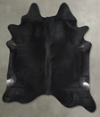 Solid Black X-Large Brazilian Cowhide Rug 7'4"H x 6'7"W #A53832 by Hudson Hides