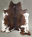 Chocolate and White X-Large Brazilian Cowhide Rug 7'3"H x 6'8"W #A53834 by Hudson Hides