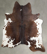 Chocolate and White X-Large Brazilian Cowhide Rug 7'3"H x 6'8"W #A53834 by Hudson Hides