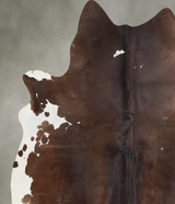 Chocolate and White X-Large Brazilian Cowhide Rug 7'3"H x 6'8"W #A53834 by Hudson Hides
