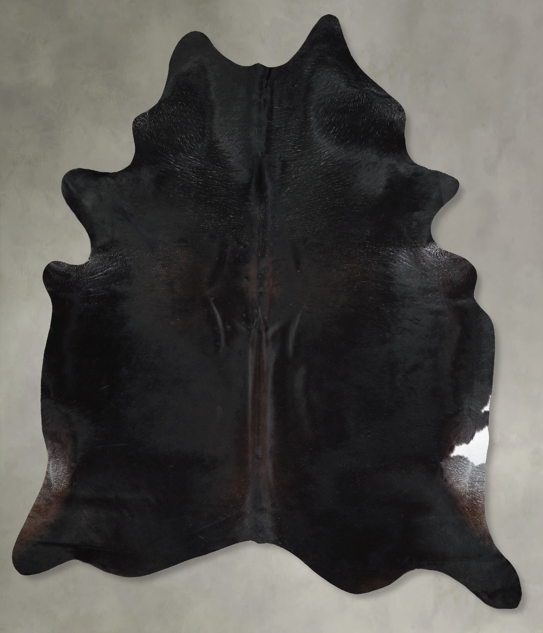 Solid Black Cowhide Rug #A53838