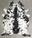 Salt and Pepper Black X-Large Brazilian Cowhide Rug 7'4"H x 6'2"W #A53839 by Hudson Hides