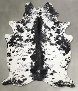 Salt and Pepper Black X-Large Brazilian Cowhide Rug 7'4"H x 6'2"W #A53839 by Hudson Hides