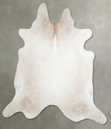 Ivory with Beige XX-Large Brazilian Cowhide Rug 8'6"H x 8'1"W #A53842 by Hudson Hides