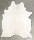 Ivory with Beige X-Large Brazilian Cowhide Rug 7'4"H x 6'1"W #A53848 by Hudson Hides