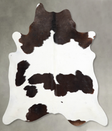 Chocolate and White X-Large Brazilian Cowhide Rug 7'2"H x 6'6"W #A53865 by Hudson Hides