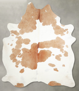 Beige and White XX-Large Brazilian Cowhide Rug 8'4"H x 6'11"W #A53866 by Hudson Hides