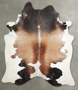 Chocolate and White XX-Large Brazilian Cowhide Rug 8'3"H x 7'0"W #A53870 by Hudson Hides