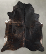 Dark Brindle X-Large Brazilian Cowhide Rug 7'4"H x 6'6"W #A53887 by Hudson Hides