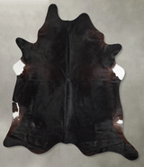 Solid Black XX-Large Brazilian Cowhide Rug 8'7"H x 7'5"W #A53888 by Hudson Hides