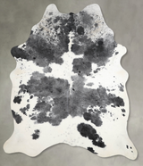 Salt and Pepper Black X-Large Brazilian Cowhide Rug 7'4"H x 6'2"W #A53890 by Hudson Hides