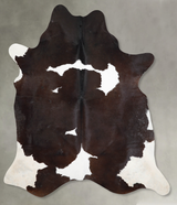 Chocolate and White XX-Large Brazilian Cowhide Rug 8'0"H x 6'6"W #A53891 by Hudson Hides