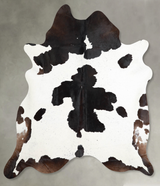 Chocolate and White X-Large Brazilian Cowhide Rug 7'4"H x 6'6"W #A53892 by Hudson Hides