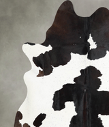 Chocolate and White X-Large Brazilian Cowhide Rug 7'4"H x 6'6"W #A53892 by Hudson Hides