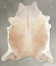 Beige X-Large Brazilian Cowhide Rug 7'0"H x 6'6"W #A53903 by Hudson Hides