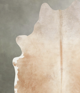 Beige X-Large Brazilian Cowhide Rug 7'0"H x 6'6"W #A53903 by Hudson Hides