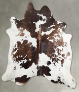 Chocolate and White XX-Large Brazilian Cowhide Rug 7'4"H x 7'2"W #A53905 by Hudson Hides