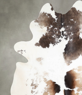 Chocolate and White XX-Large Brazilian Cowhide Rug 8'3"H x 7'2"W #A53914 by Hudson Hides